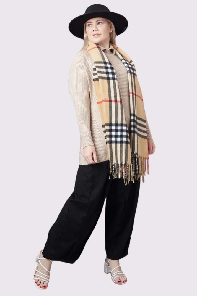 Plain Ribbed Collar Long Sleeve Jumper