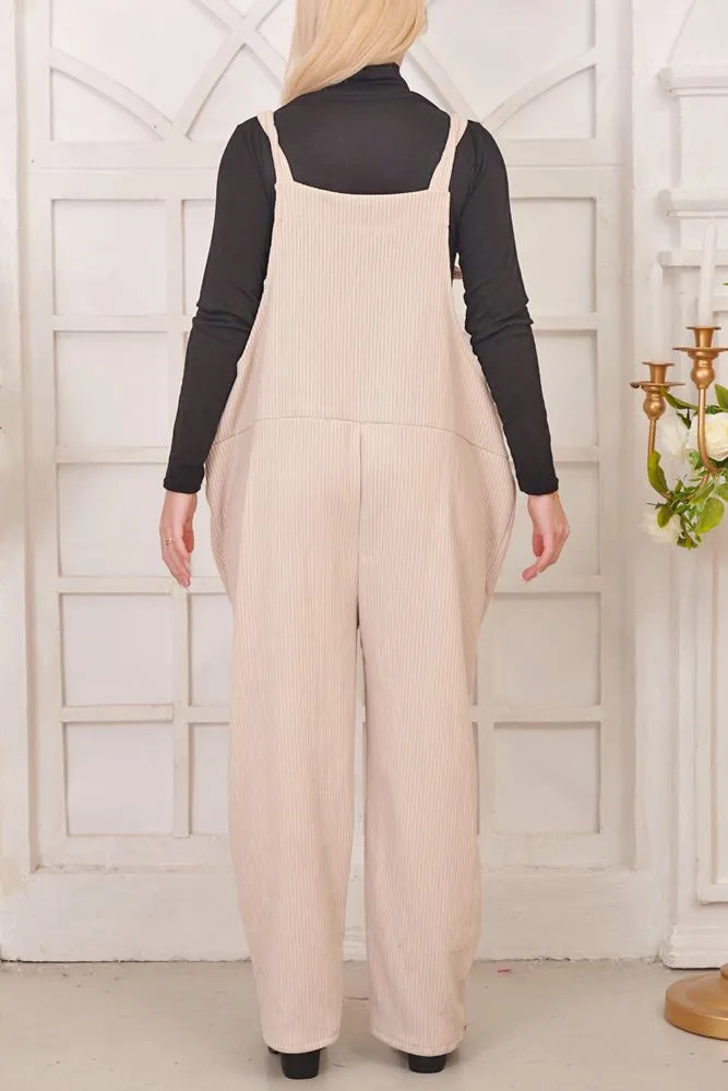 Plain Ribbed Pocket Dungaree