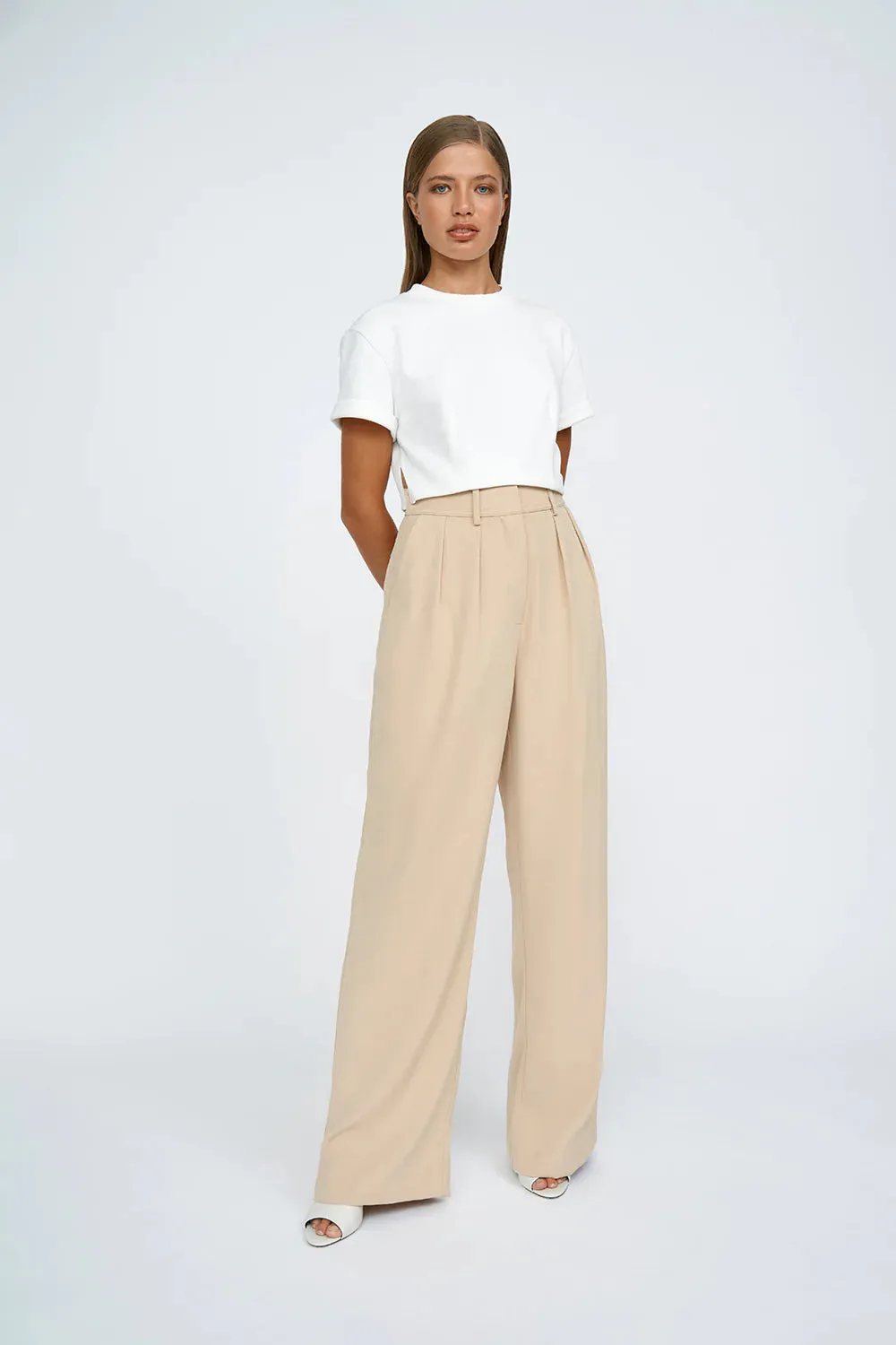 PLEAT FRONT PANT 1P2955 - SAND