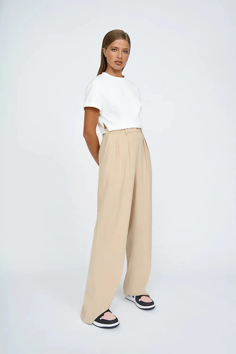 PLEAT FRONT PANT 1P2955 - SAND