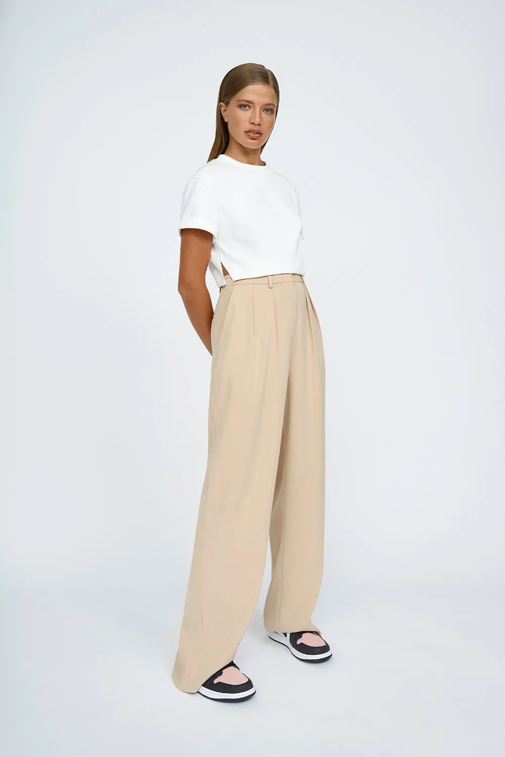 PLEAT FRONT PANT 1P2955 - SAND