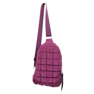 Plum Quilted Sling Bag for Women