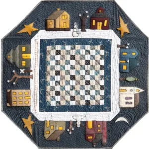 Prairie Town in Winter Table Topper CQA-504e - Downloadable Pattern