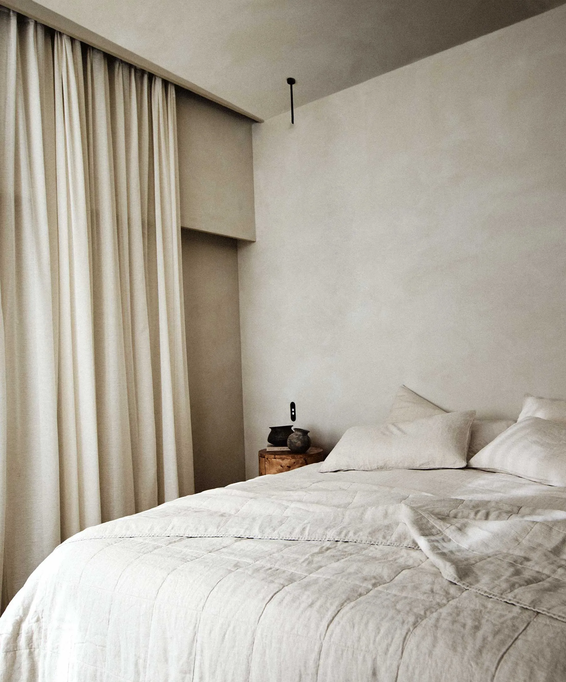 Quilted Bedcover - Natural