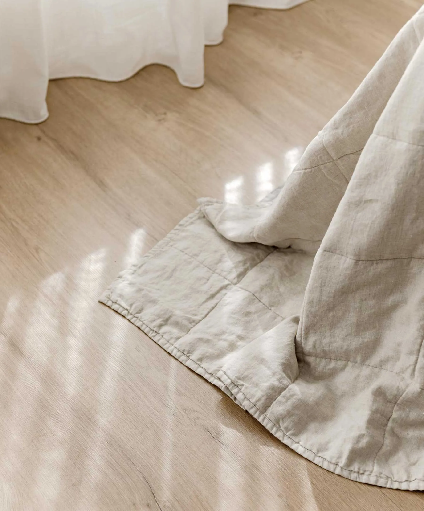 Quilted Bedcover - Natural
