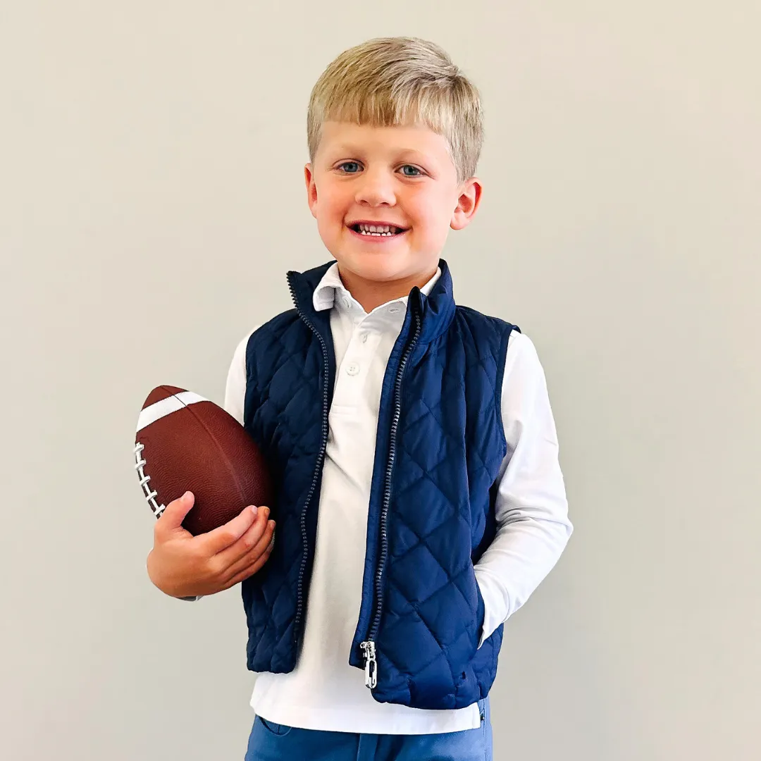 Quilted Vest - Navy