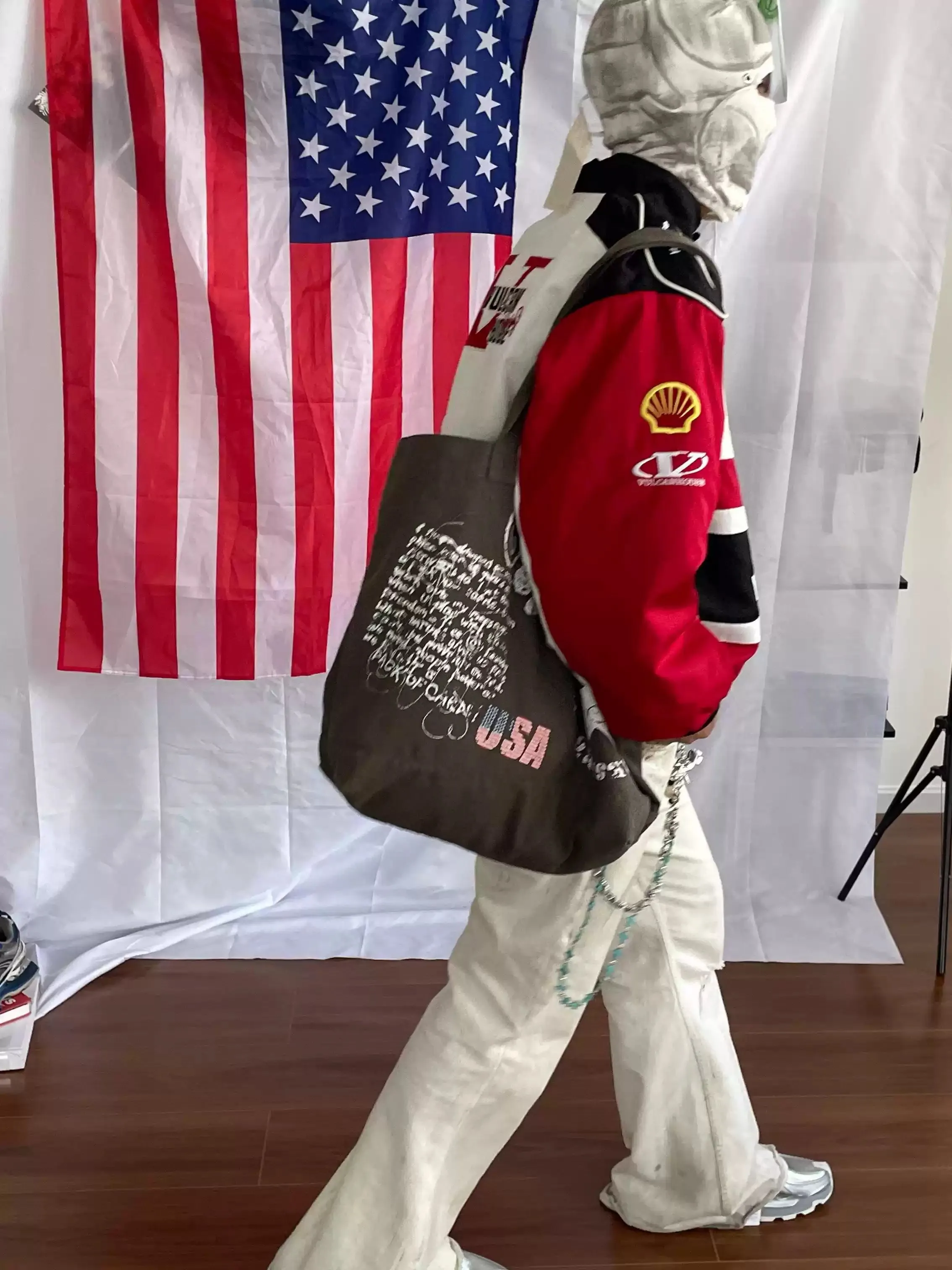 Red racing cotton jacket