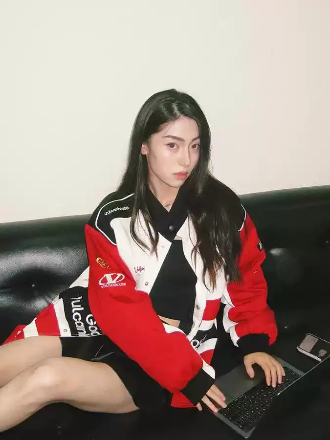 Red racing cotton jacket