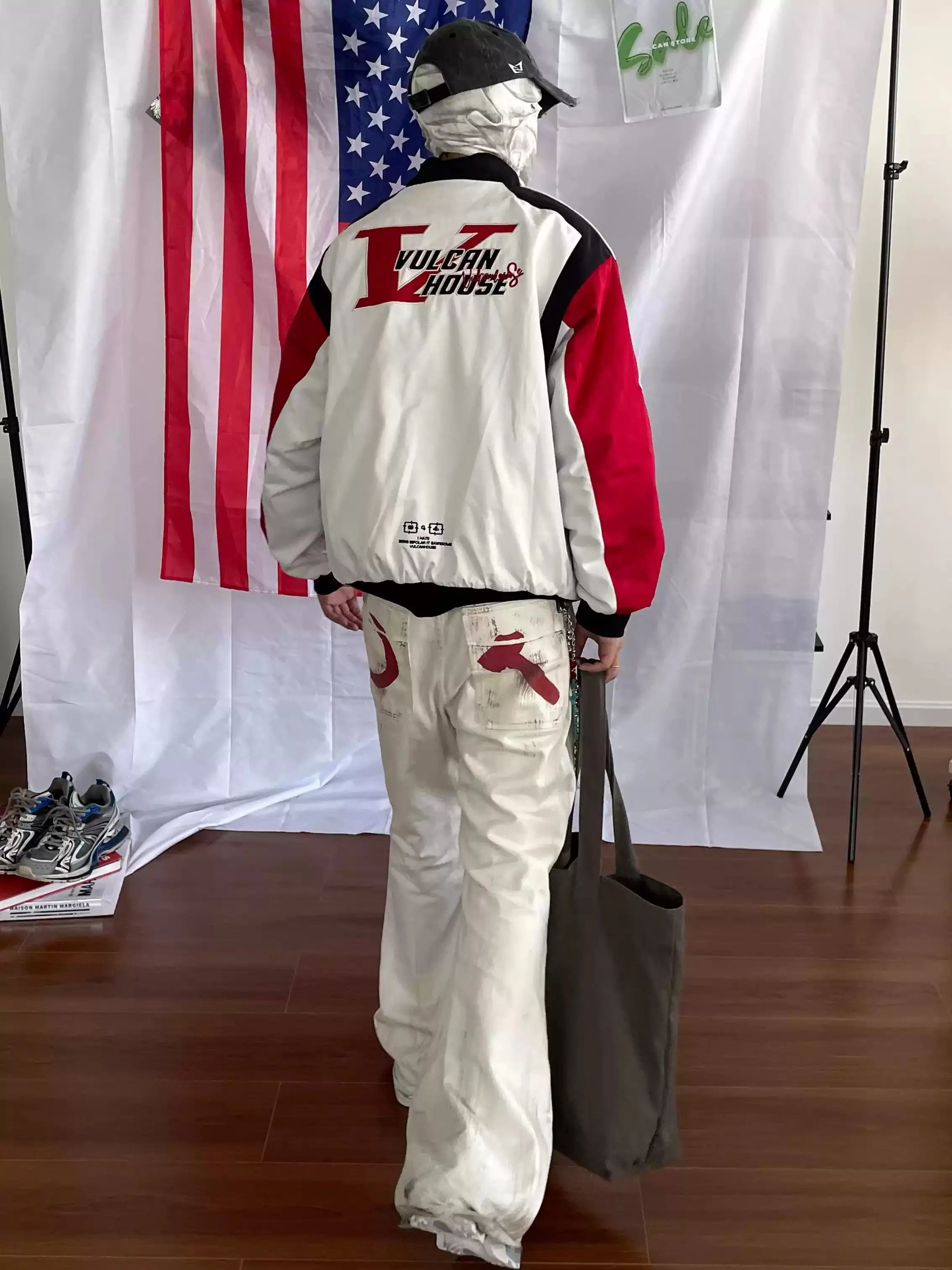 Red racing cotton jacket