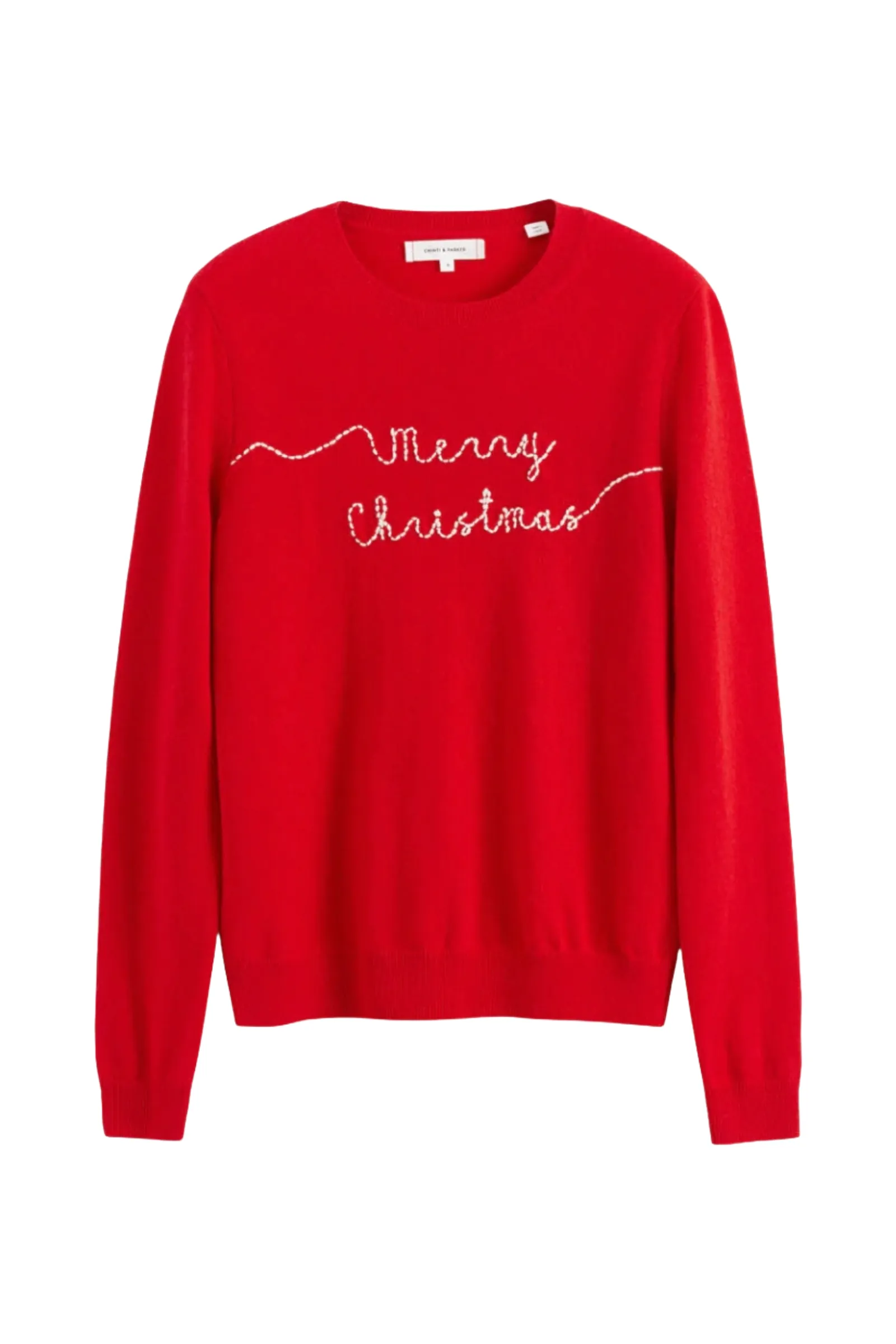 Red Wool-Cashmere Merry Christmas Sweater
