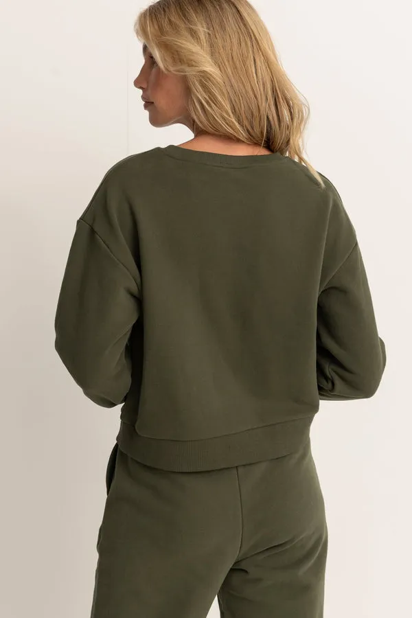Rhythm Sunny Crew Neck Fleece - KHAKI