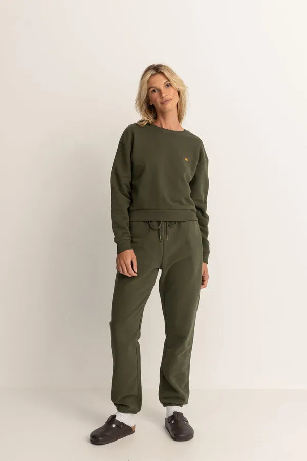 Rhythm Sunny Crew Neck Fleece - KHAKI