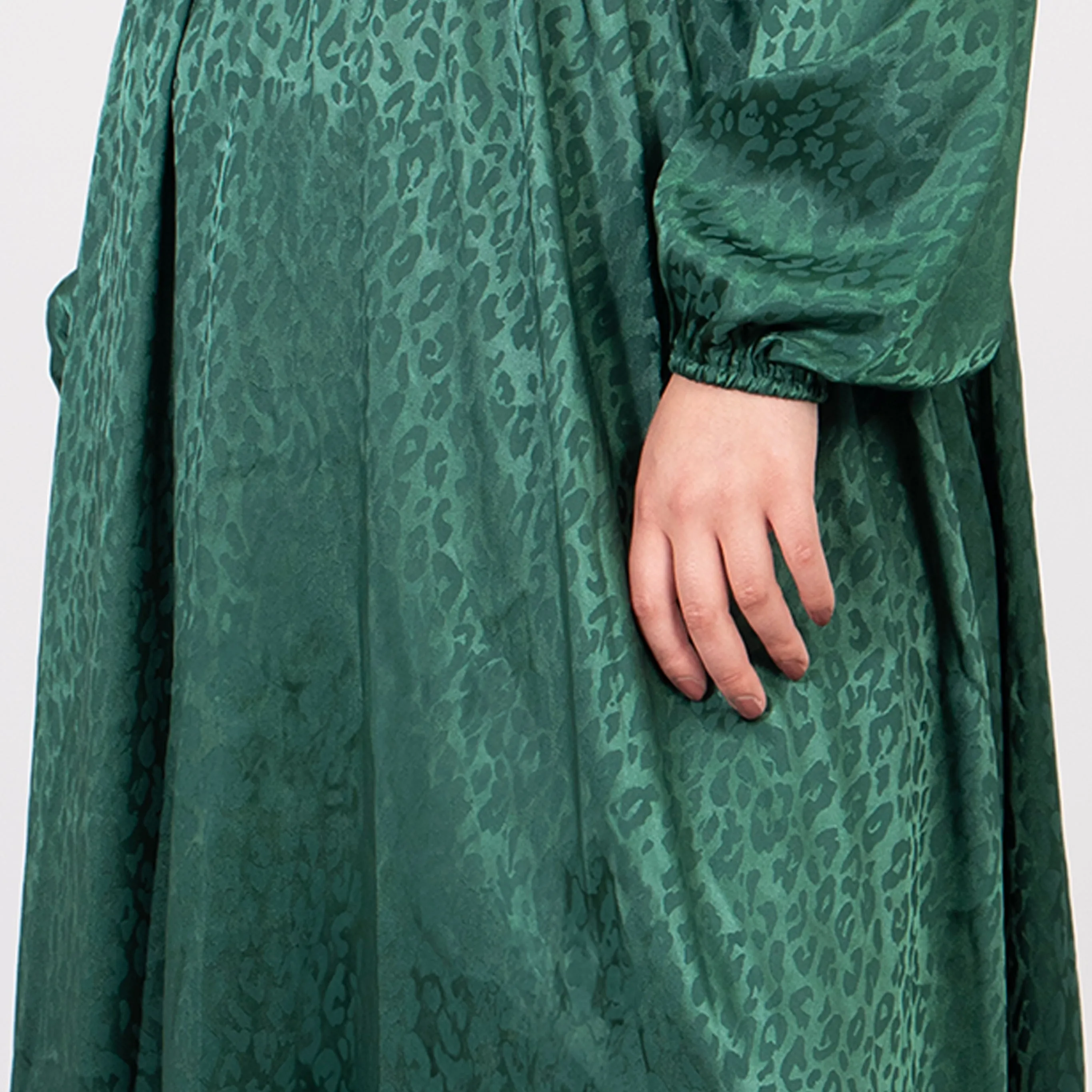 Ruby Wrap Top Maxi Dress - Green, Leopard