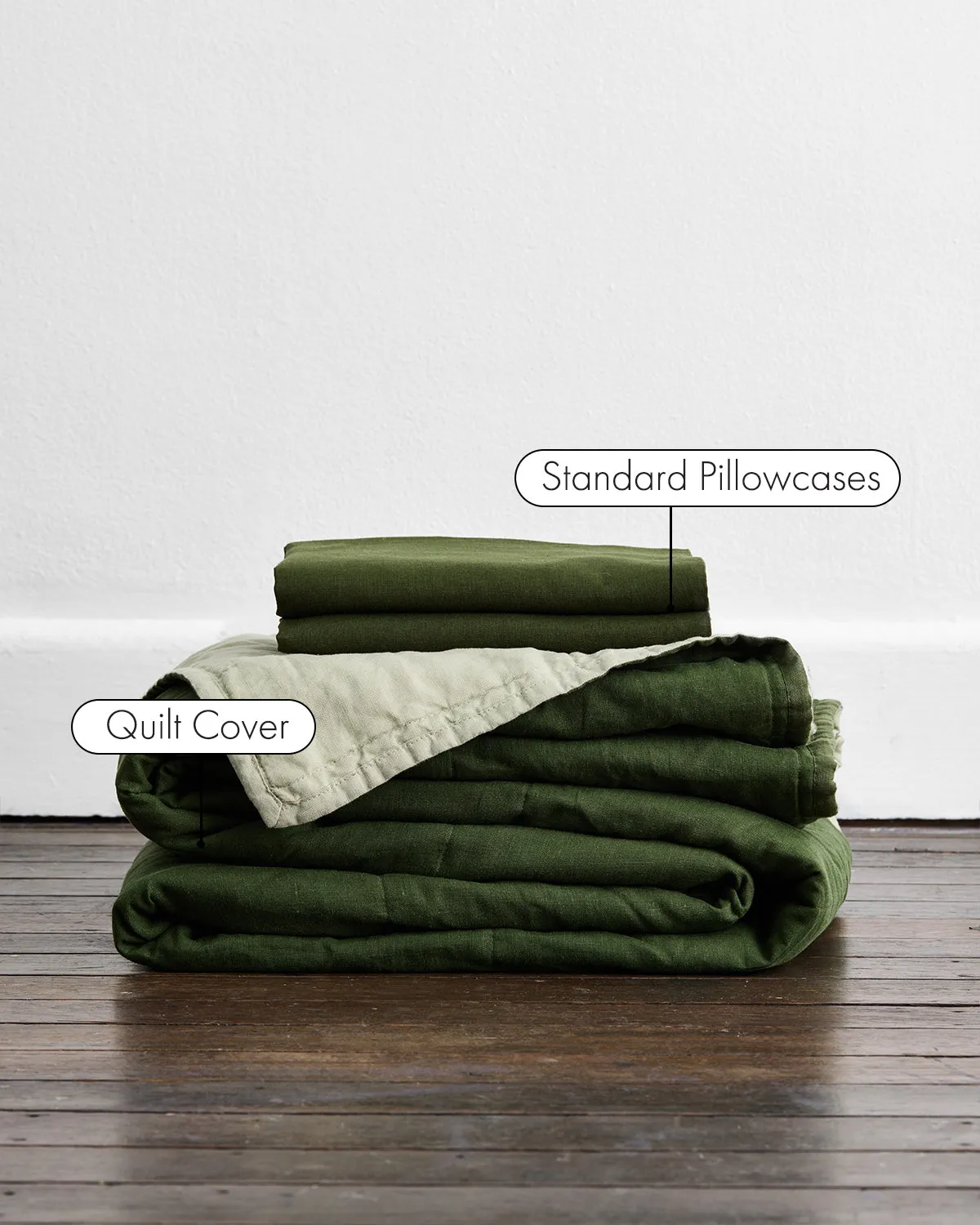Sage & Olive 100% French Flax Linen Quilt Set