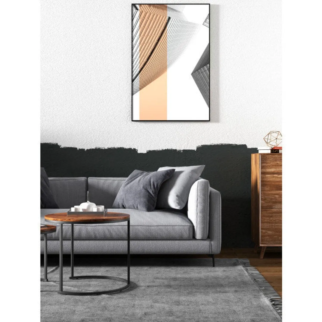 Set of 2 Modern Round Stacking Nesting Coffee Tables