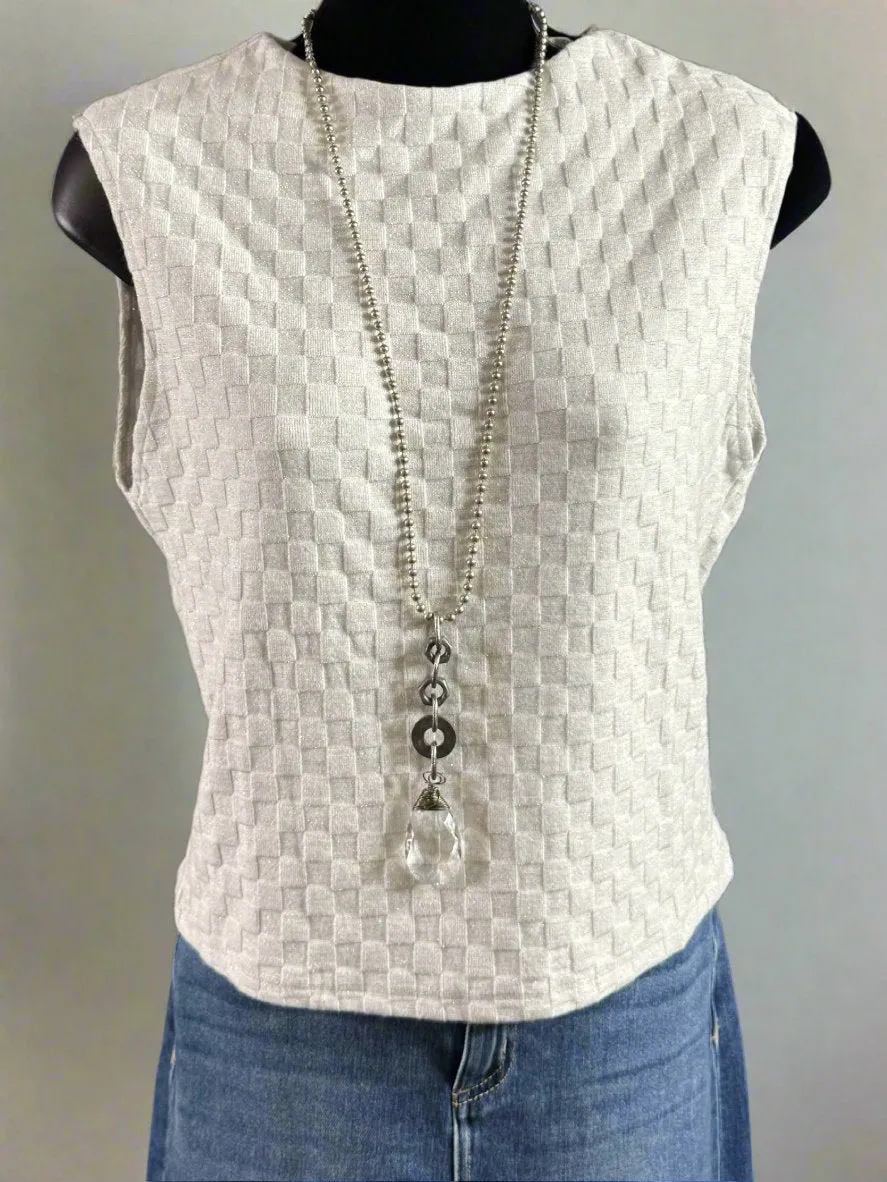 Sleeveless Mock Neck Knit Top