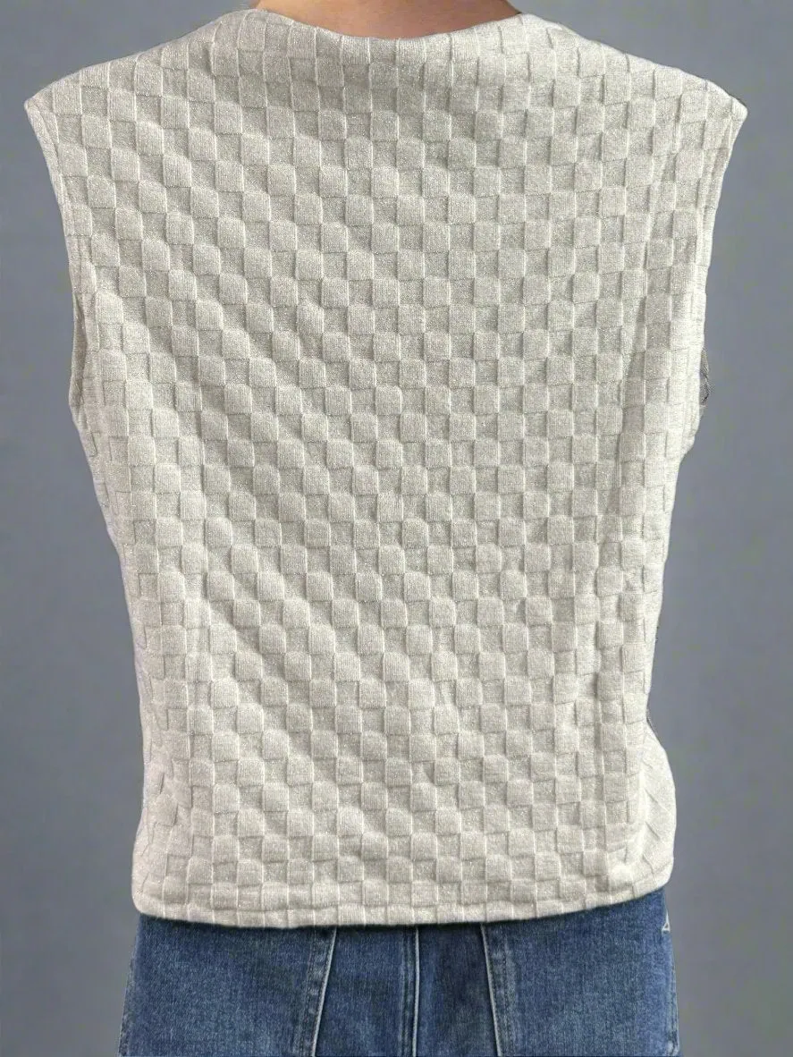 Sleeveless Mock Neck Knit Top