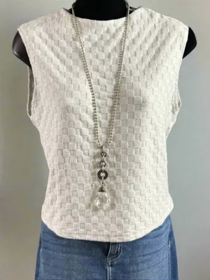 Sleeveless Mock Neck Knit Top