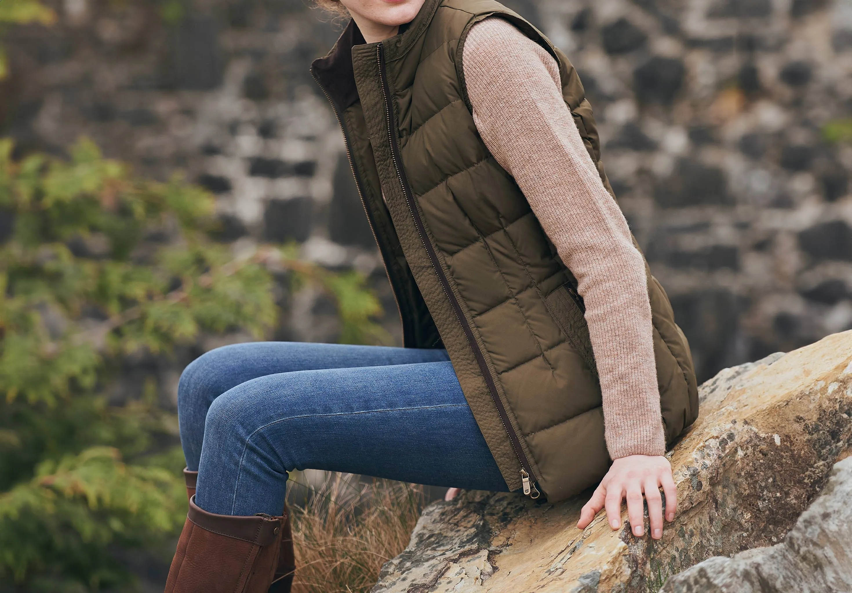 Spiddal Quilted Vest - Olive