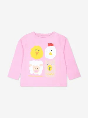 Stella McCartney Baby Girls Animals T-Shirt in Pink