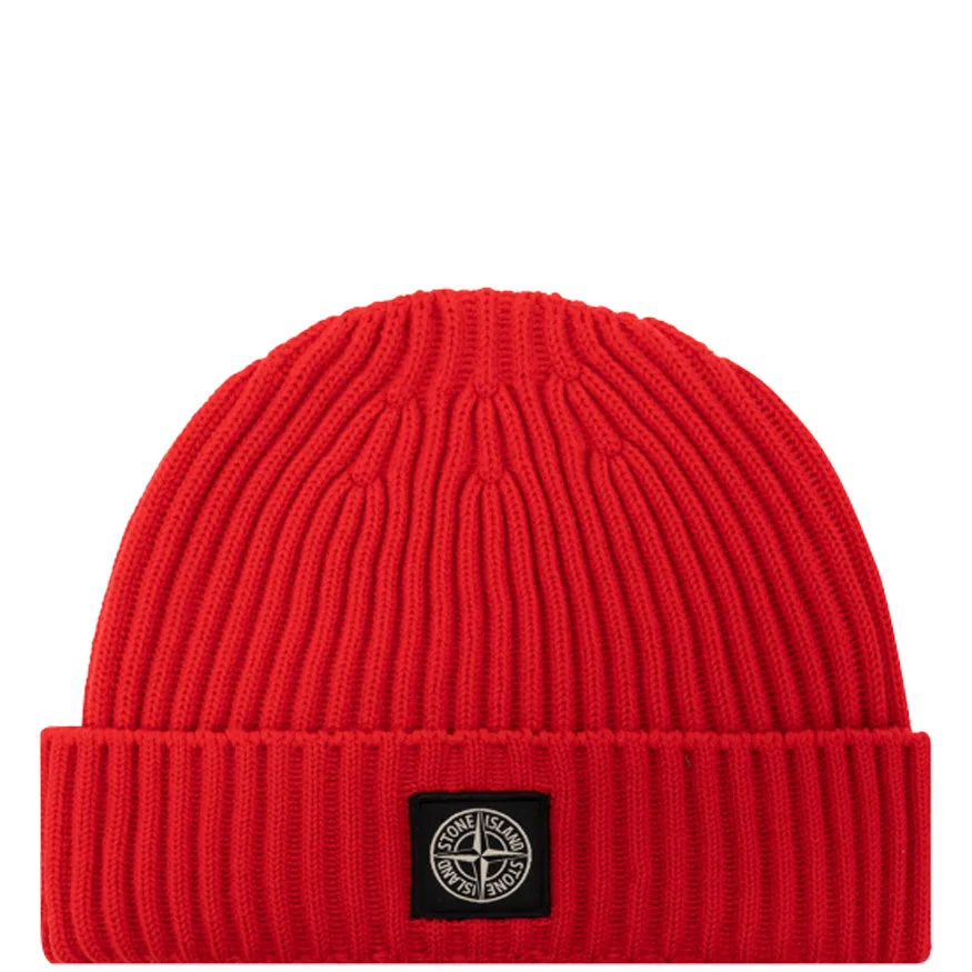 Stone Island Junior Red Beanie
