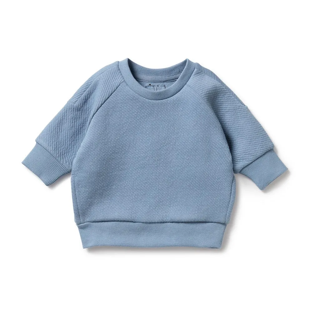 Storm Blue Organic Quilted Sweat