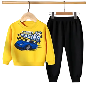 STREET RACING PRINTED SWEATSHIRT SET