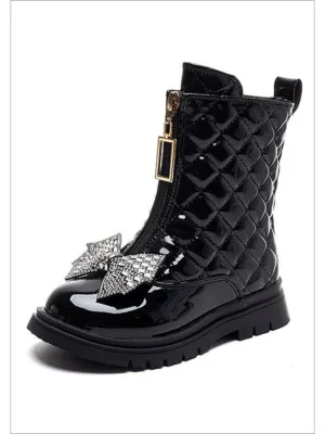 Strike A Pose Quilted Patent Boots By Liv and Mia