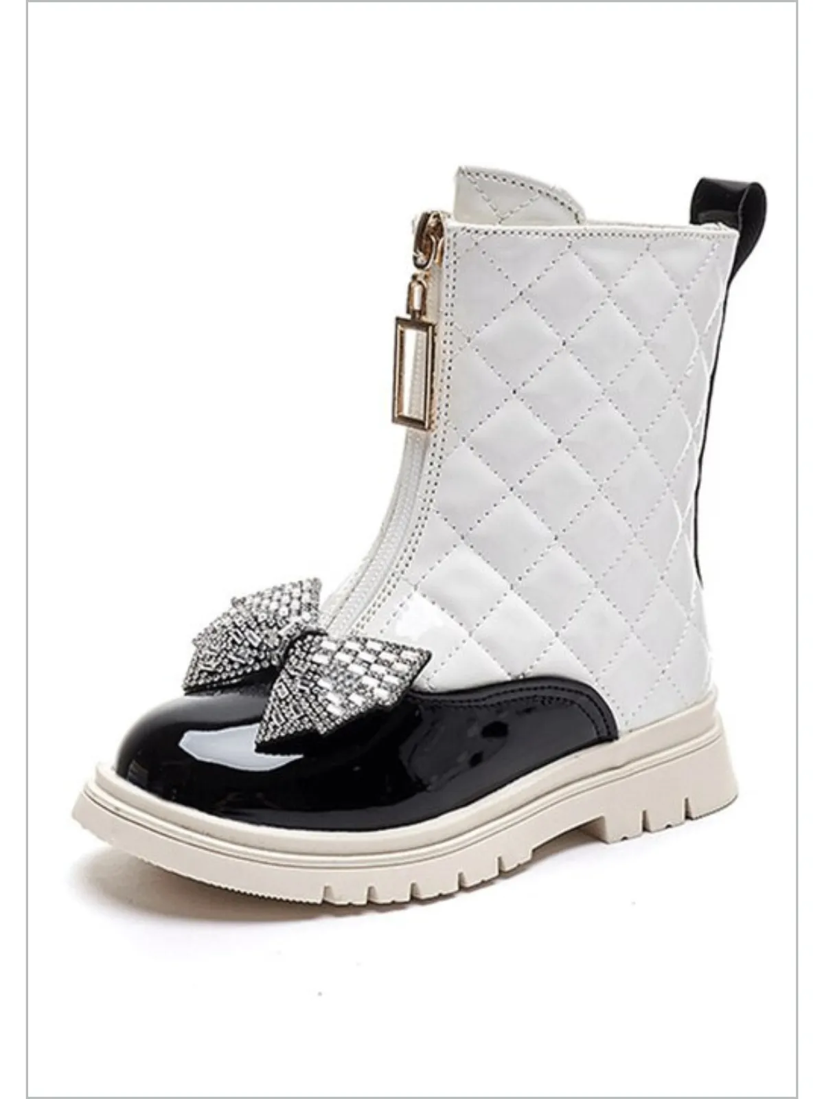 Strike A Pose Quilted Patent Boots By Liv and Mia
