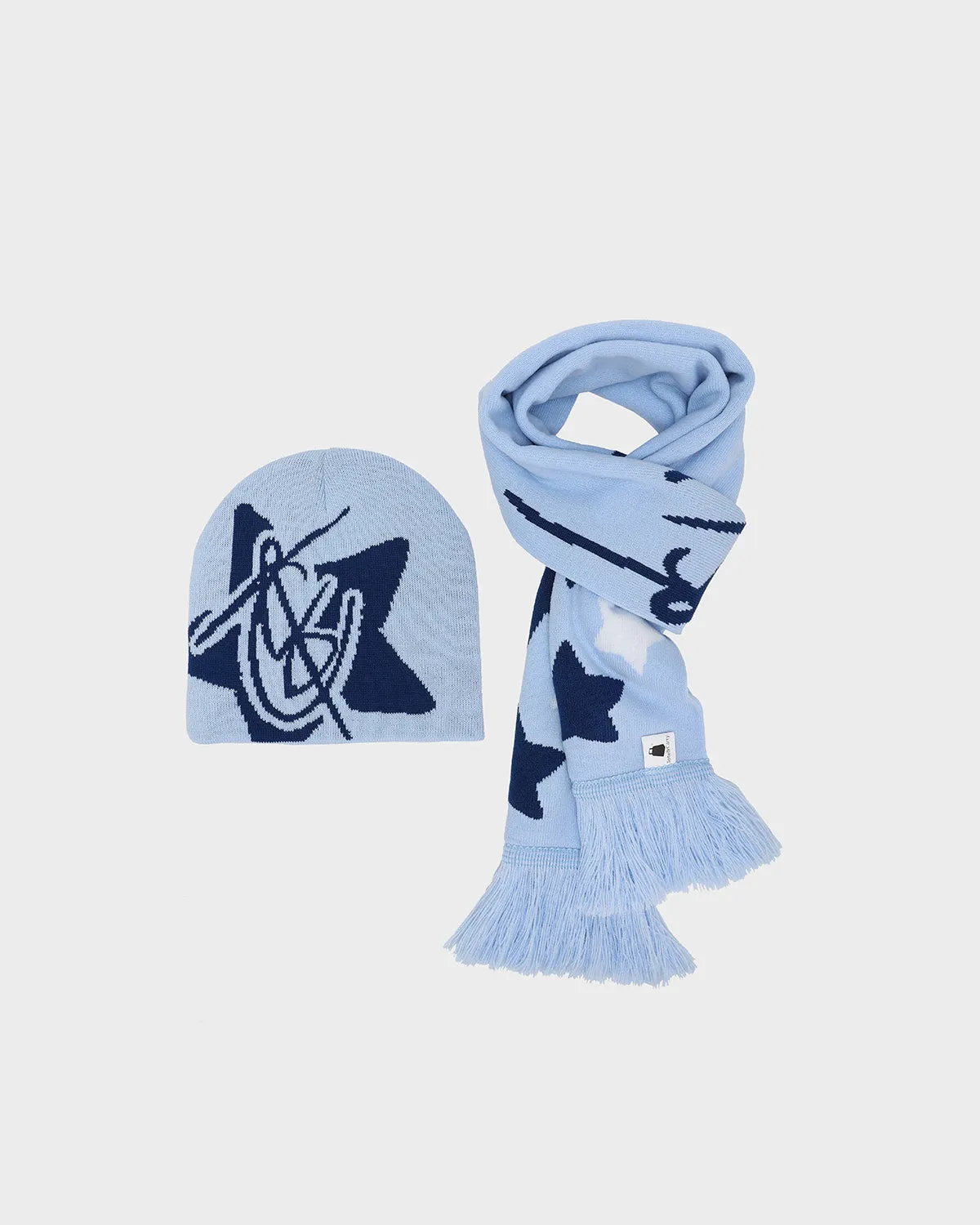 T&C Beanie Scarf Set in Baby Blue