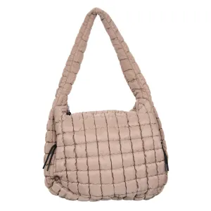 Tan Oversized Wholesale Quilted Puffer Tote Bag