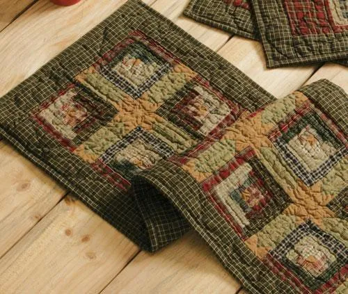 Tea Cabin Quilted Runner 13x36"