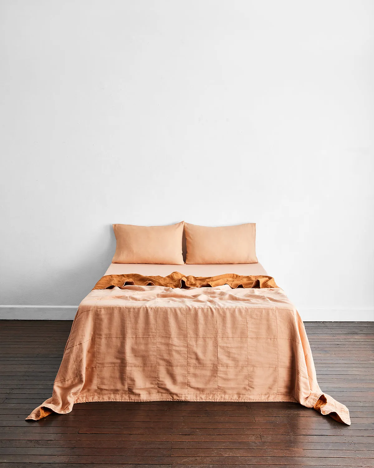 Terracotta & Rust 100% French Flax Linen Quilt Set