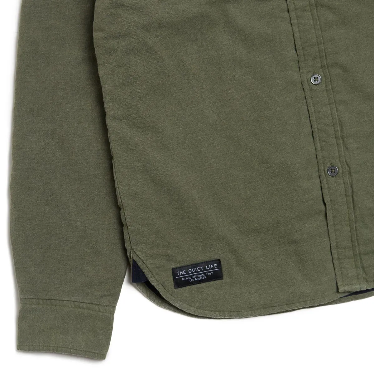 The Quiet Life Insulator Quilted Flannel Shirt Jacket - Olive