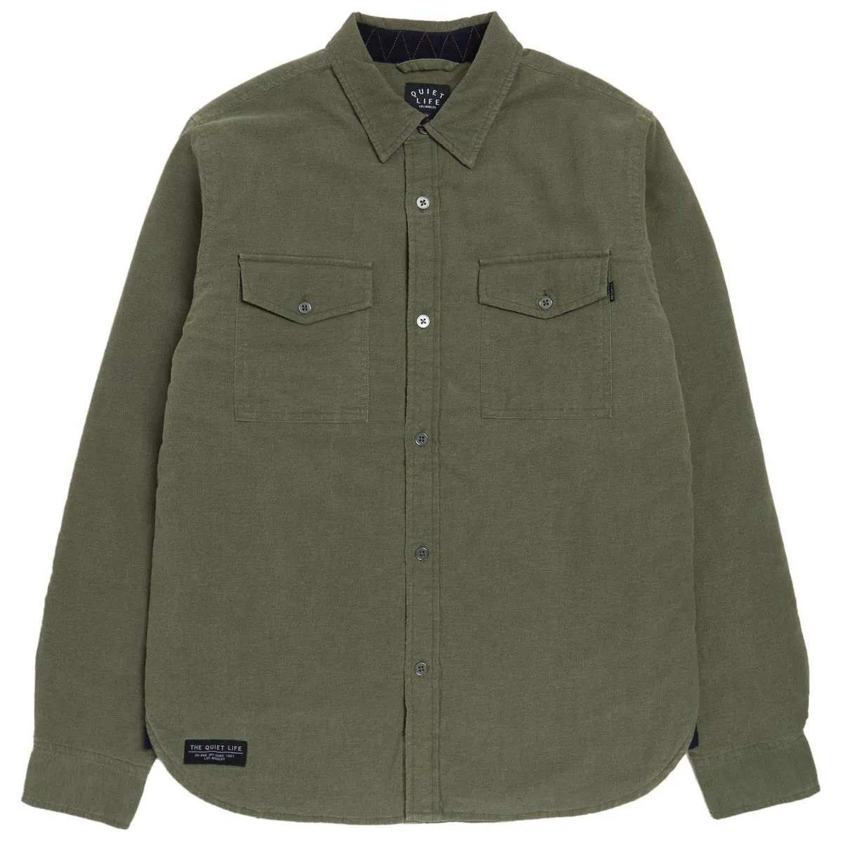 The Quiet Life Insulator Quilted Flannel Shirt Jacket - Olive