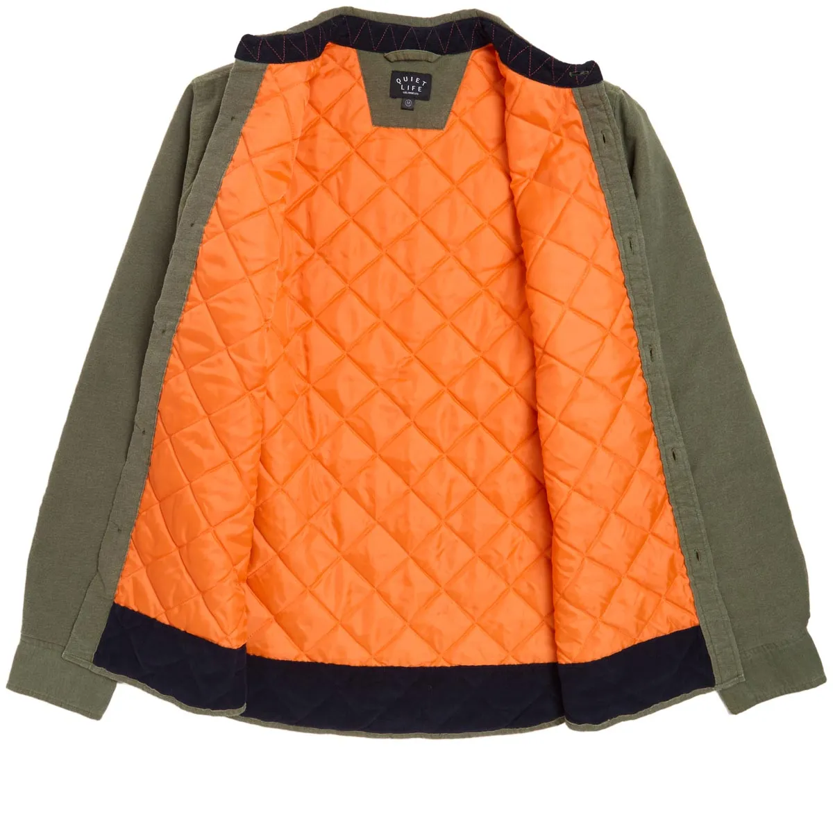 The Quiet Life Insulator Quilted Flannel Shirt Jacket - Olive