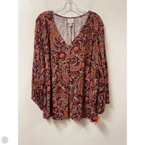 Top Long Sleeve By St Johns Bay In Purple, Size: 2x