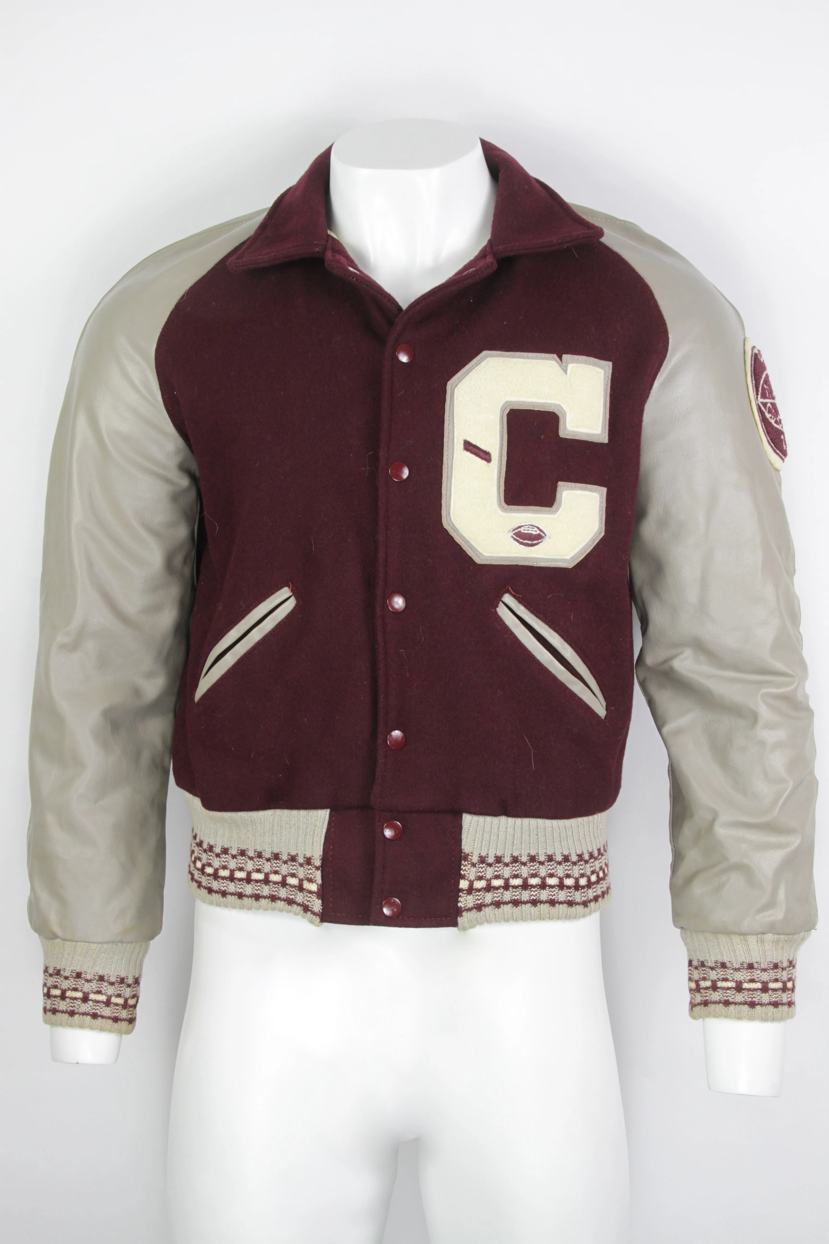 Vintage 1966 Varsity Letterman Wool Baseball Jacket - M