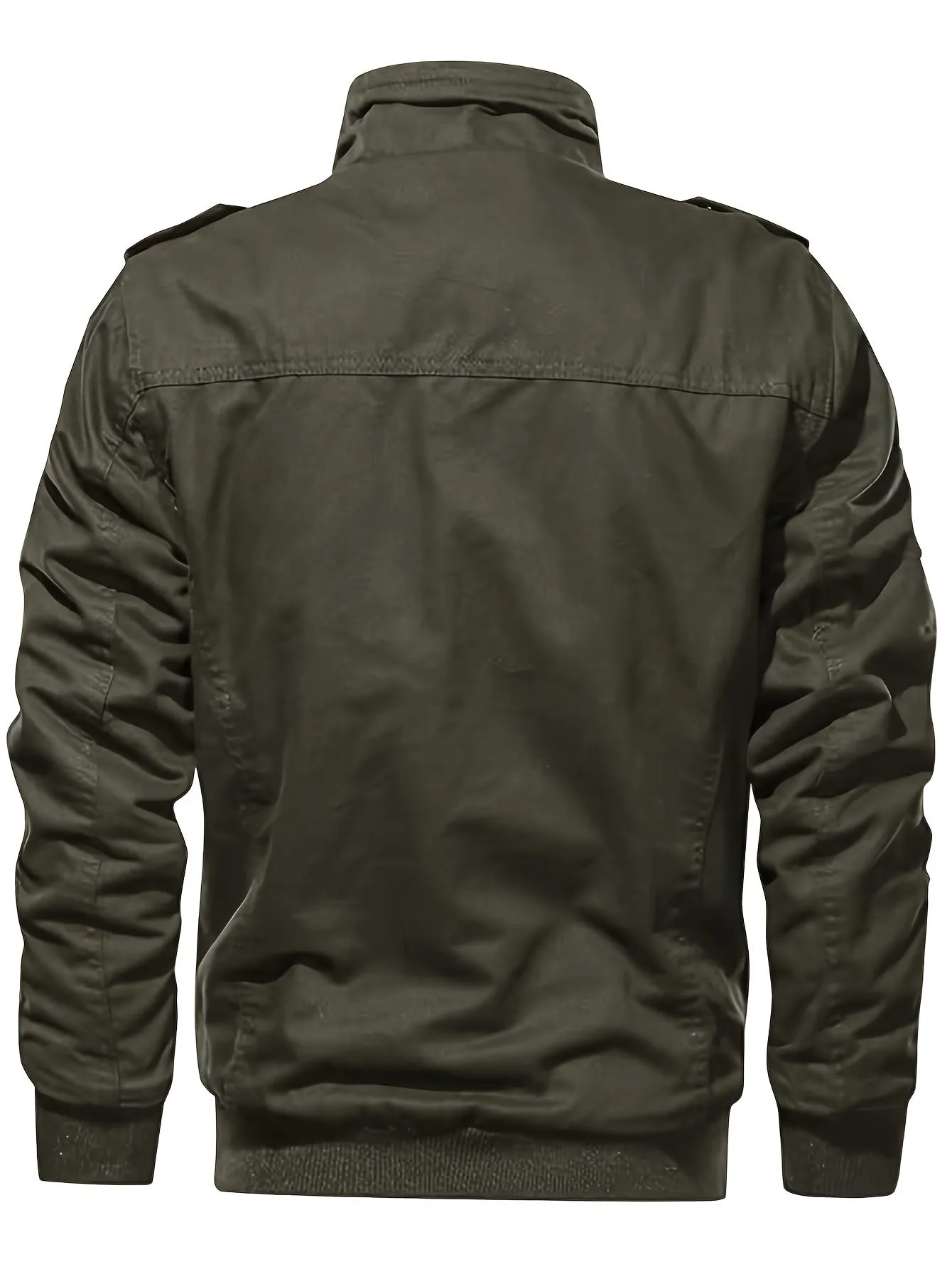 Vintage Long Sleeve Zip-Up Retro Style Stand Collar Winter Jacket for Men | Ideal for Winter