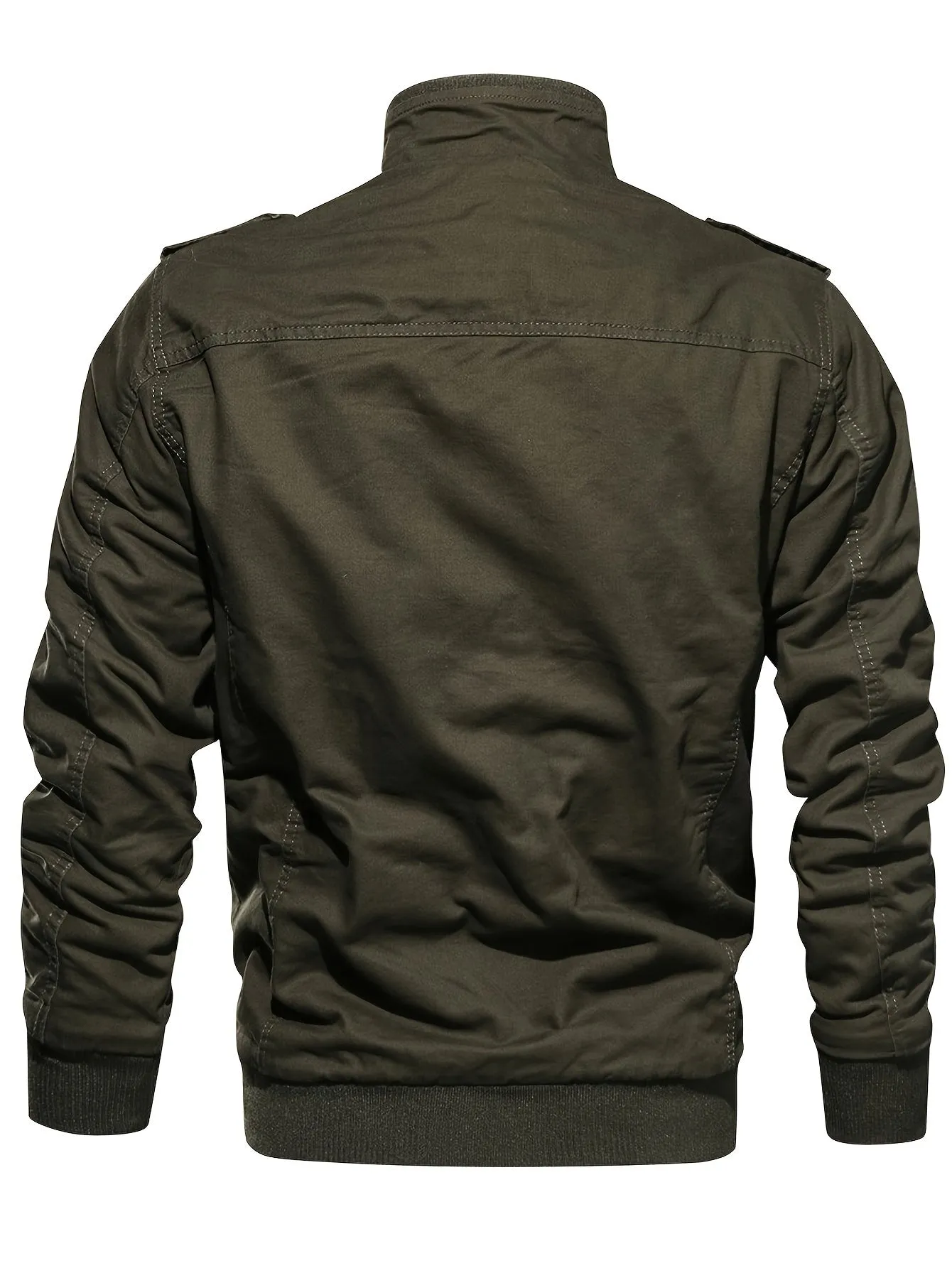 Vintage Long Sleeve Zip-Up Retro Style Stand Collar Winter Jacket for Men | Ideal for Winter