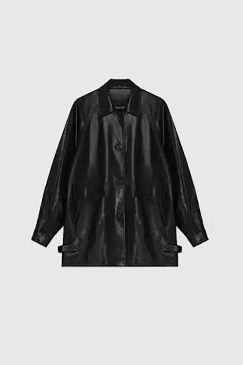 Vintage Matte Leather Blazer Jacket