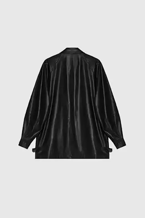 Vintage Matte Leather Blazer Jacket