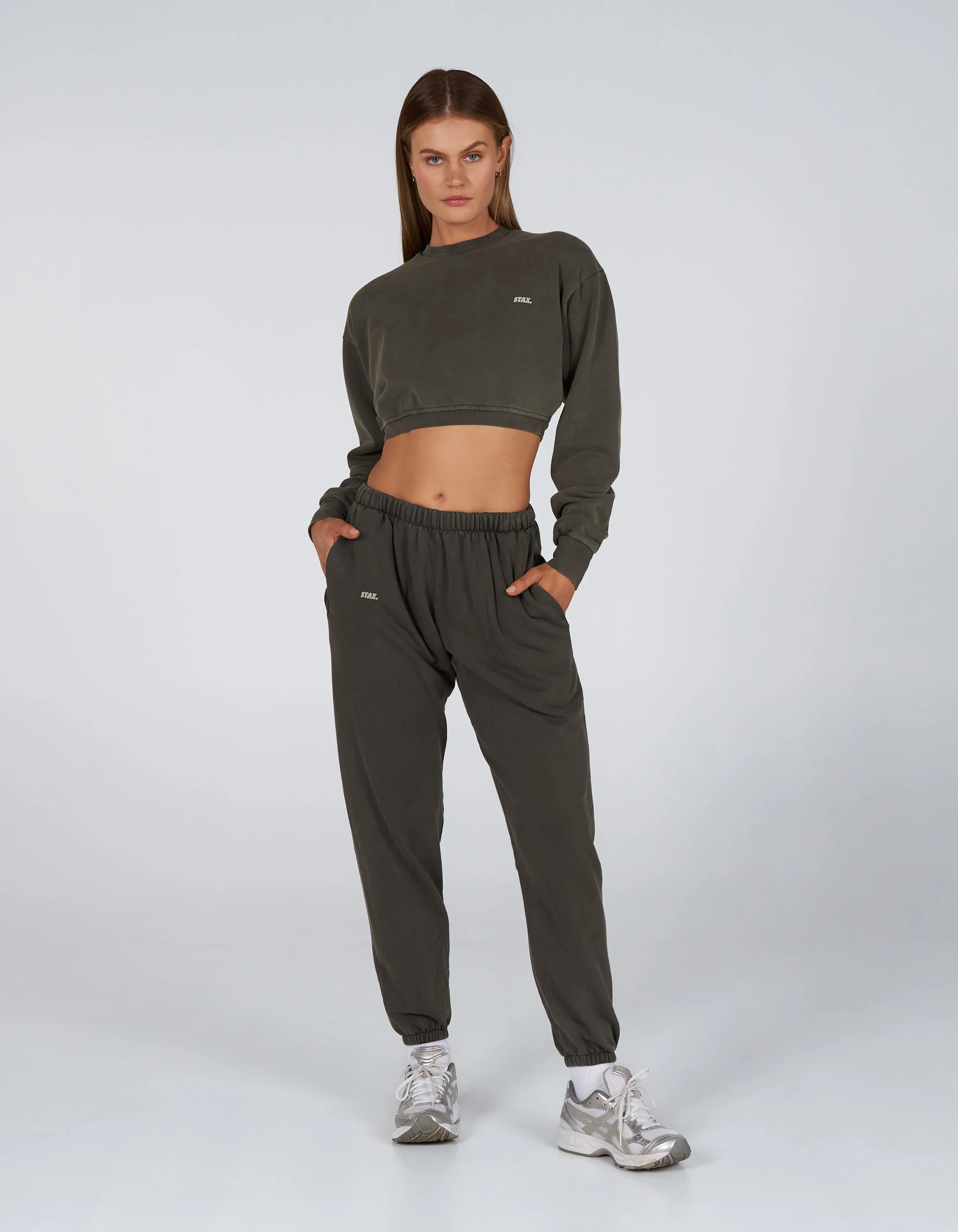 W23 Cropped Crew Neck- Ash