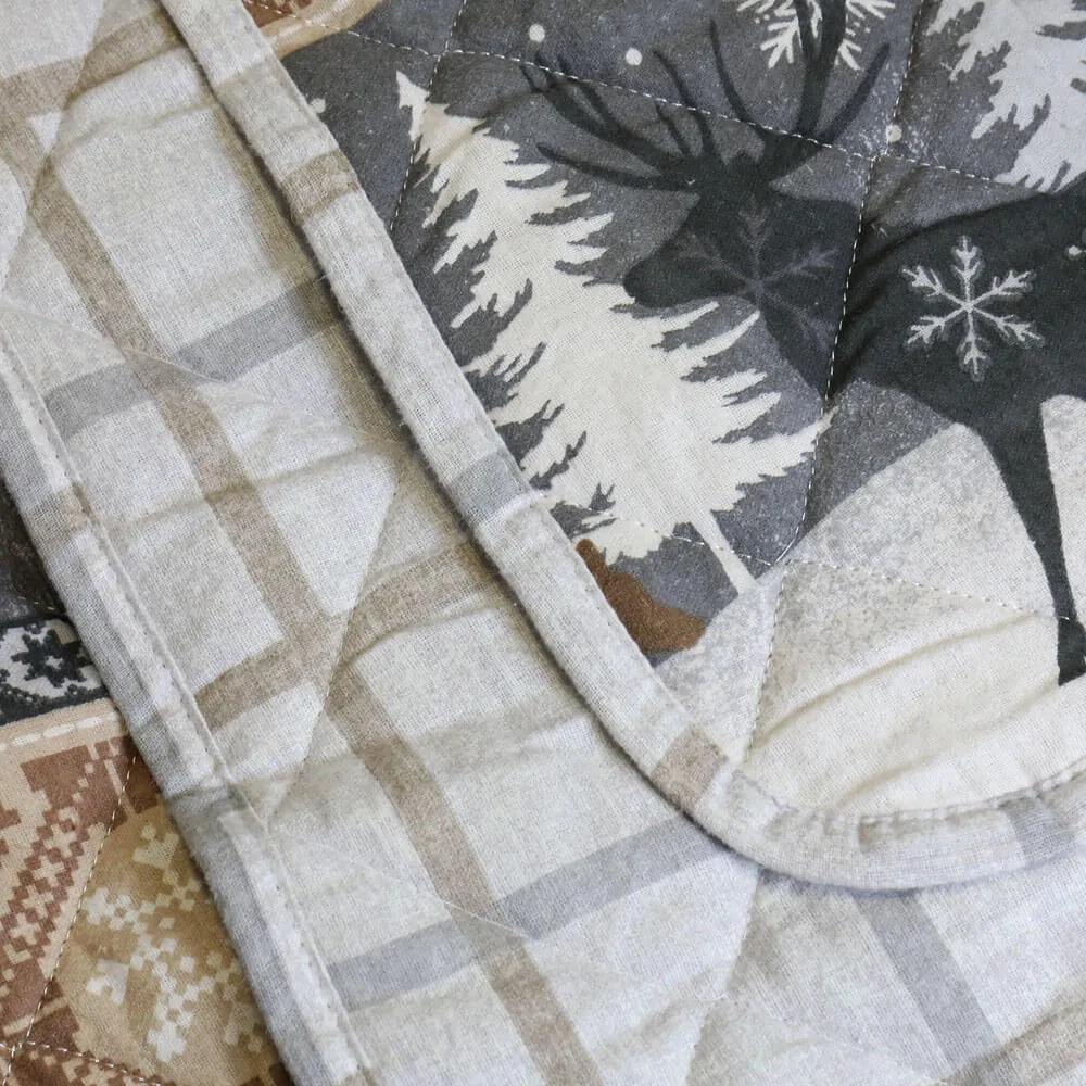 Warm Alaska Flannel Quilted Throw