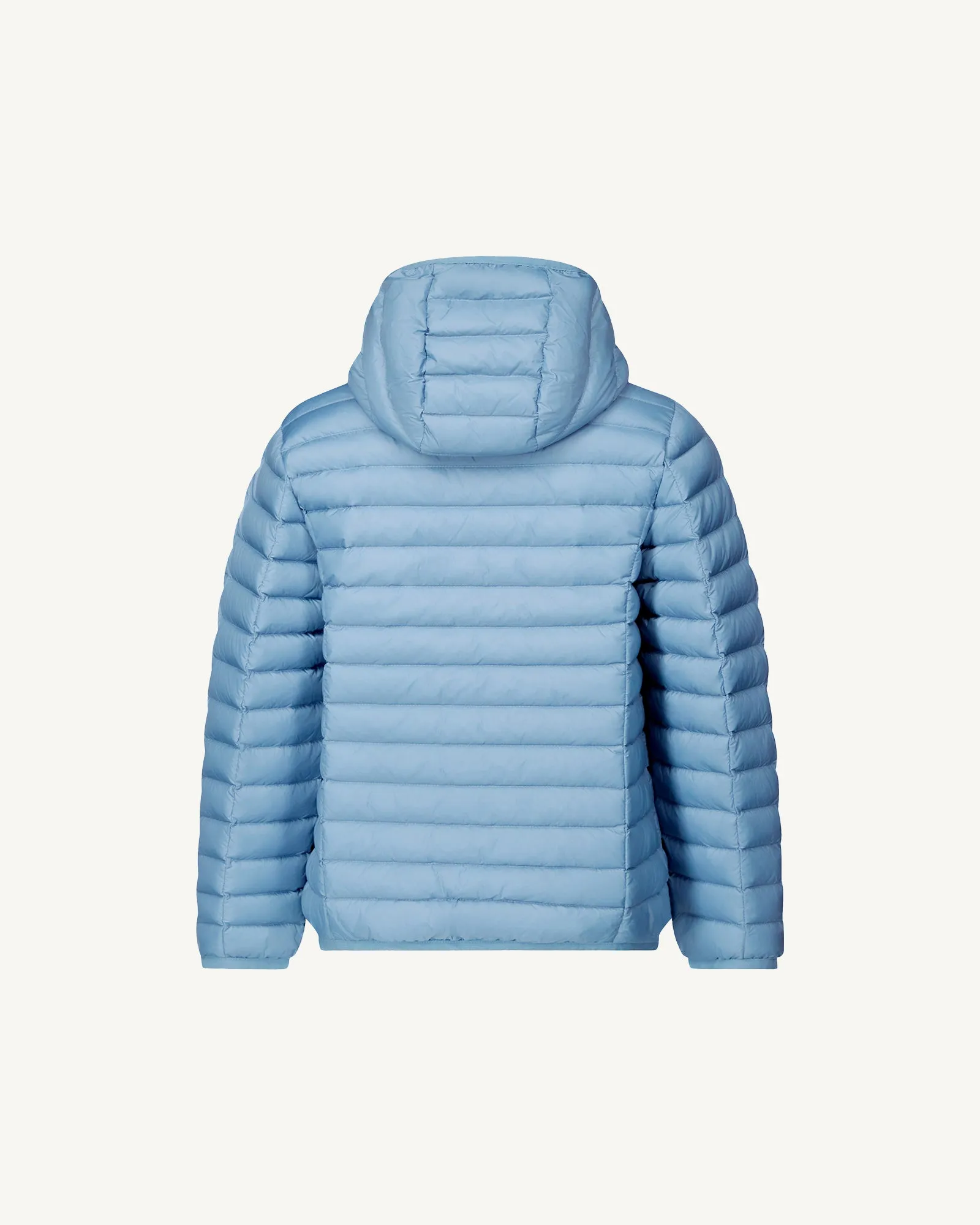 Washed blue Hooded down jacket Hugo