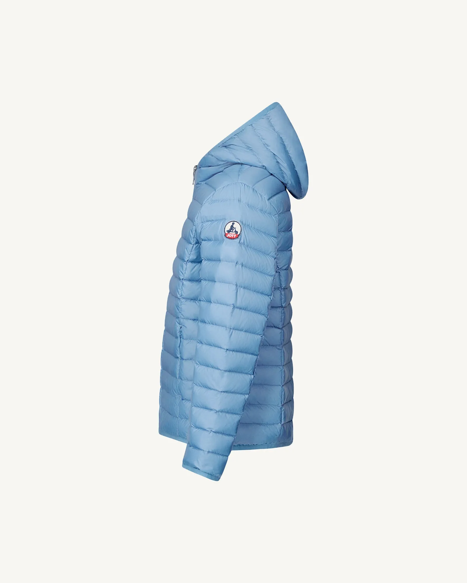 Washed blue Hooded down jacket Hugo