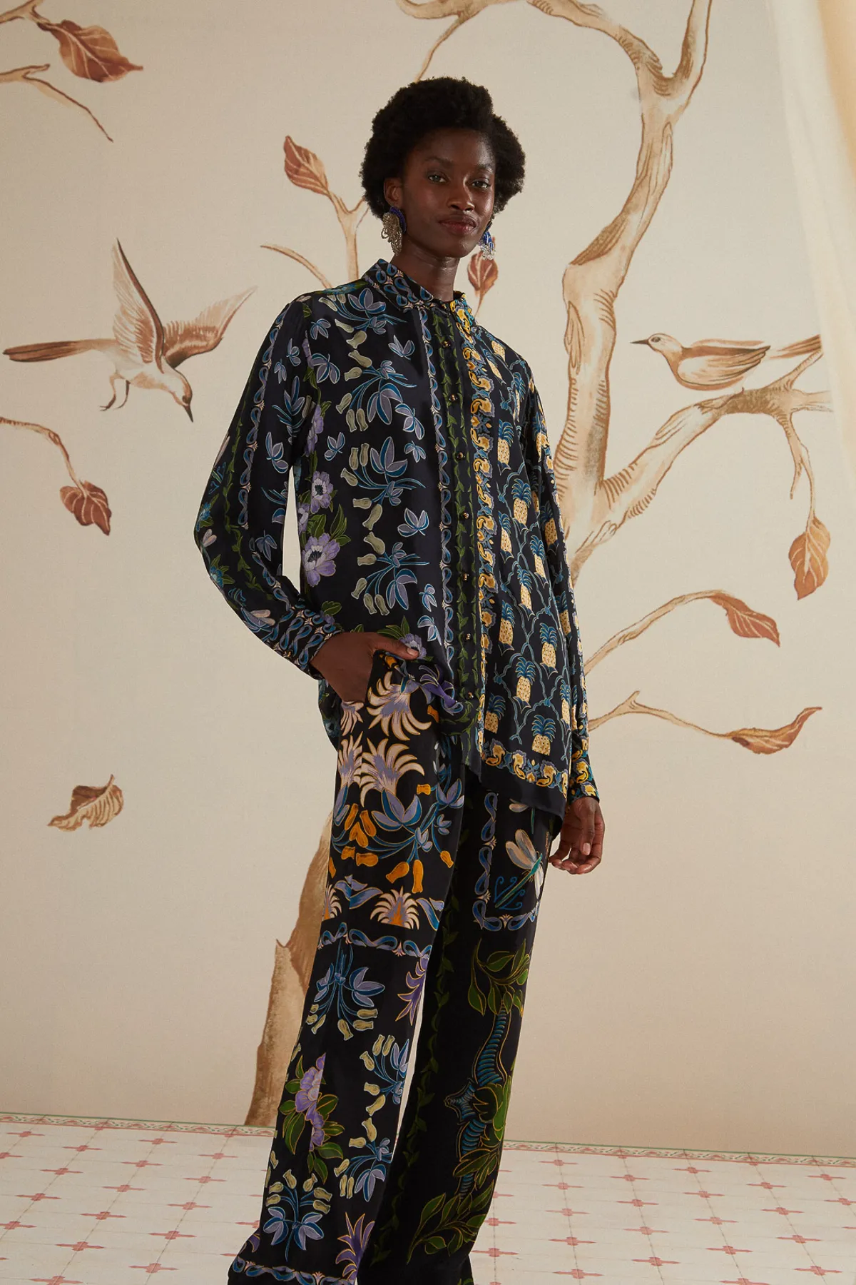 Winter Garden Black Pajama Pants