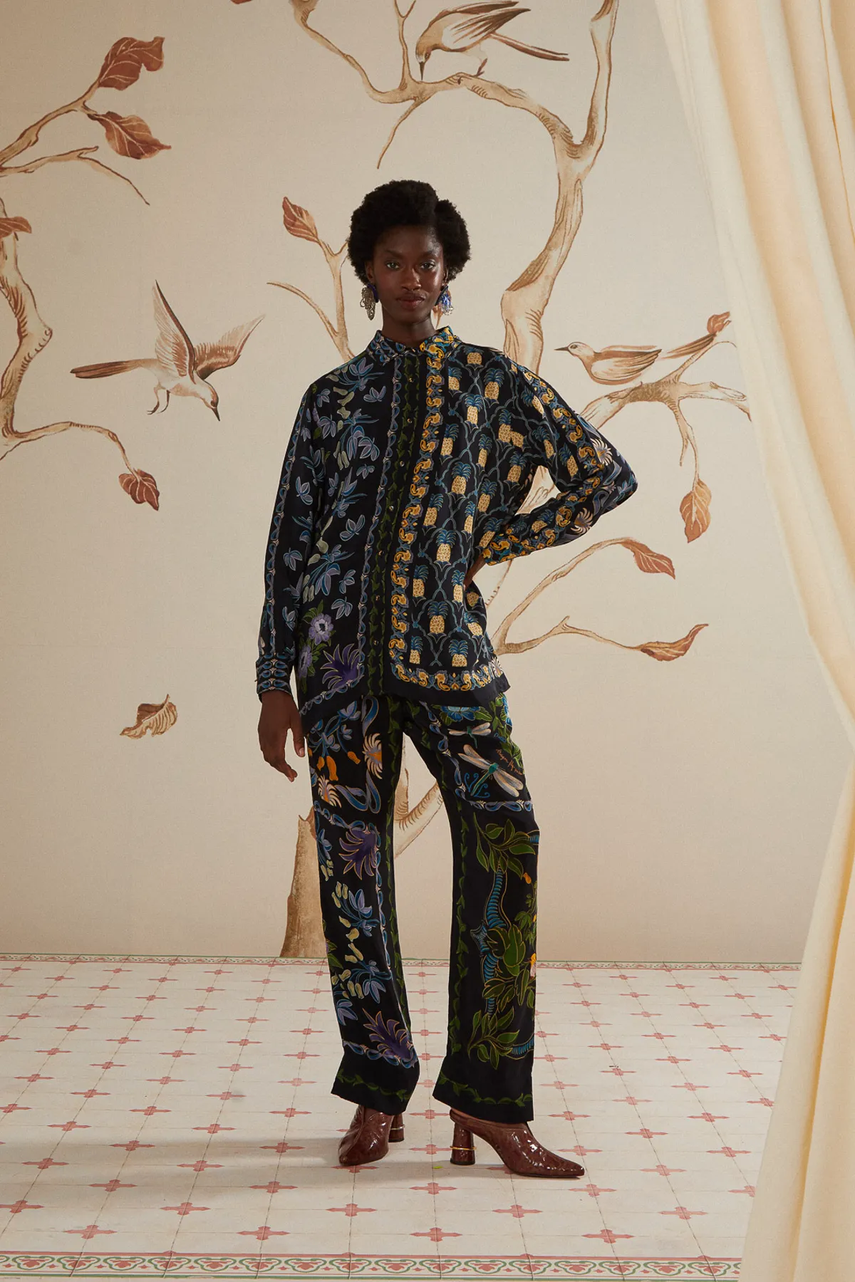 Winter Garden Black Pajama Pants