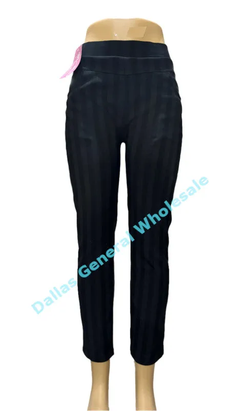 Women Stripes Fleece Lining Trousers Pants Wholesale