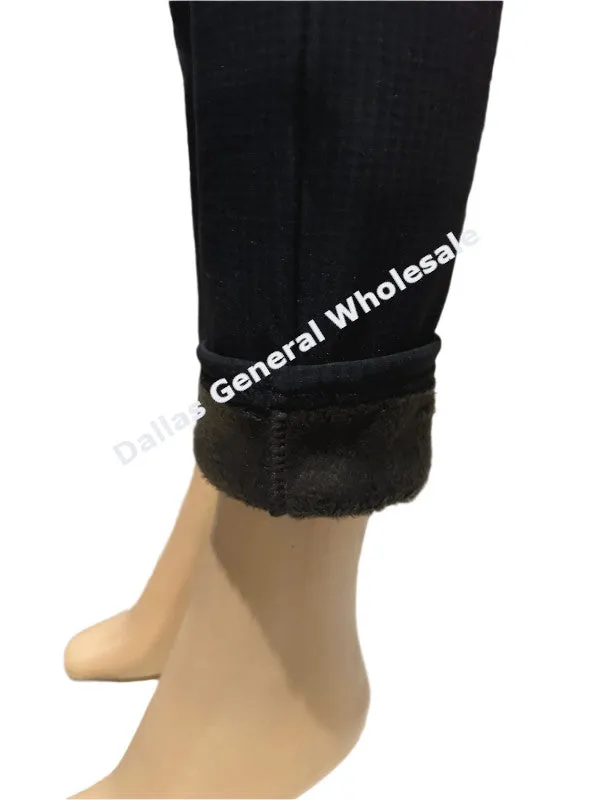 Women Stripes Fleece Lining Trousers Pants Wholesale